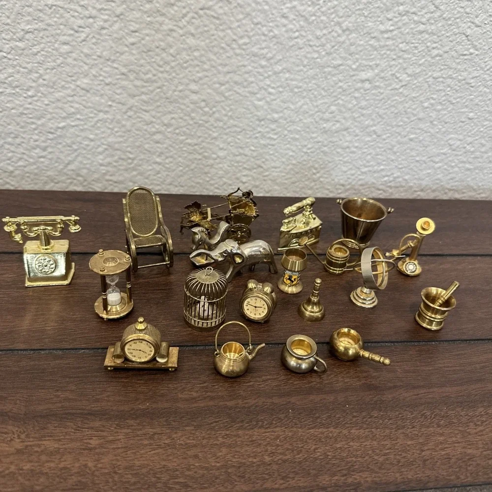 20 Piece Mini Trinket Shelve Pieces Some Brass Some Gold Coated Cottage Core EUC - Picture 1 of 16
